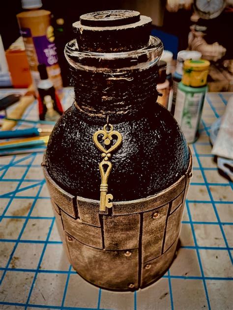 Pirate Rum Bottle Steampunk Bar Grog Decor Cosplay Custom Made Etsy