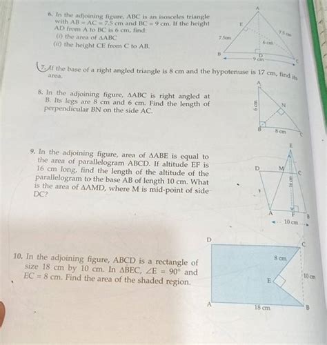 6 In The Adjoining Figure ABC Is An Isosceles Triangle With AB AC 7 5 C