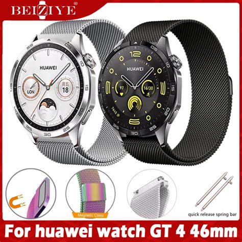 Stainless Steel Strap For Huawei Watch Gt 4 46mm Band Milanese Magnetic Buckle For Huawei Watch