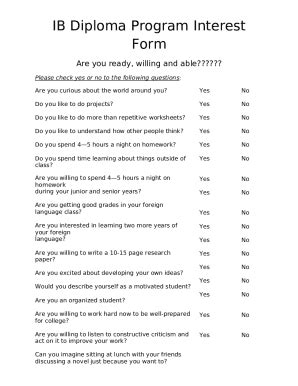 ib diploma program interest  template pdffiller