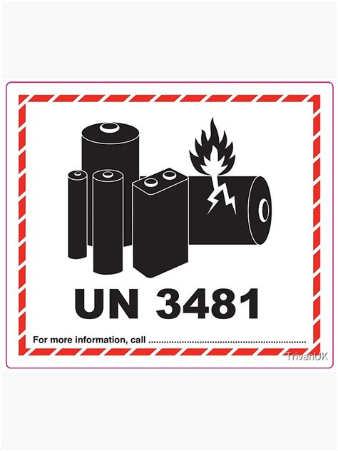 Un 3481 Lithium Ion Battery Labels Sticker For Sale By Trivanuk Redbubble