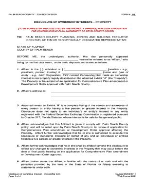 Fillable Online PALM BEACH COUNTY ZONING DIVISION FORM 09 Fax