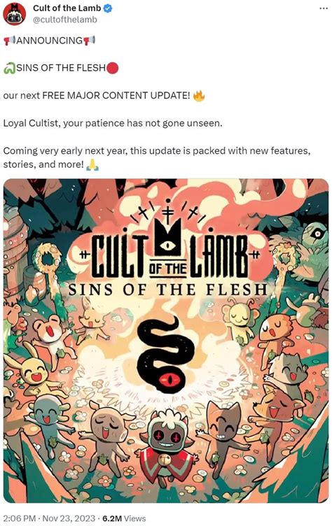 📢announcing📢 🐍sins Of The Flesh🔴 Cult Of The Lamb Sex Update Know