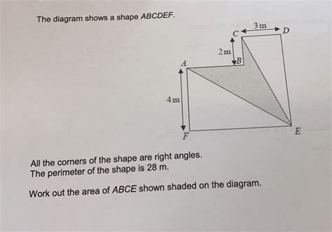 Solved The Diagram Shows A Shape Abcdef All The Corners Of Geometry