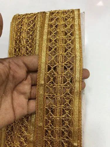 Golden Saree Border Lace Roll Length 9 Meter Width 2 Inch At Rs 100