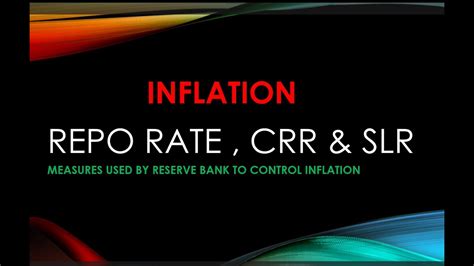 What Is Inflation What Is Repo Rate Reverse Repo Rate CRR And SLR