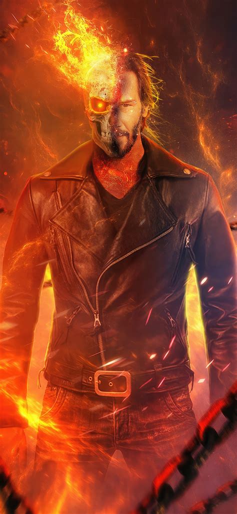 1125x2436 Keanu Reeves As Ghostrider Iphone Xs Iphone 10 Iphone X Hd 4k Wallpapers Images