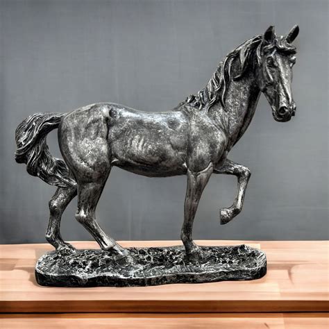 Estatueta Cavalo Prata Stillo Decor Home