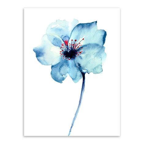 "BLUE FLOWER OPENS IN SPRING" in 2020 | Abstract watercolor flower, Watercolor flowers, Simple ...