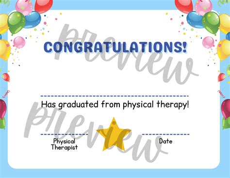 Pediatric Physical Therapy Graduation Certificates Etsy