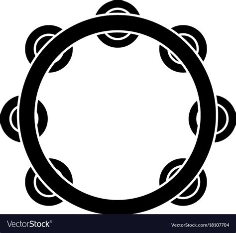 Tambourine Icon Black Sign Royalty Free Vector Image