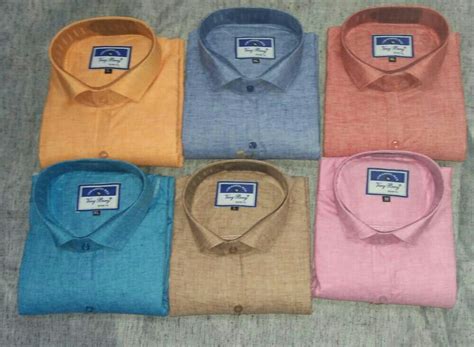 Plain Collar Neck Men Causal Wear Cotton Shirt Size M L Xl At Rs 235