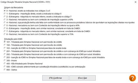 Cst Simples Nacional Csosn