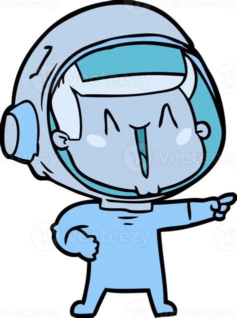 Astronauta De Dibujos Animados Feliz Señalando 44288096 Png