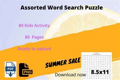 175 Assorted Word Search Puzzle Interior Graphic By Sunday Design