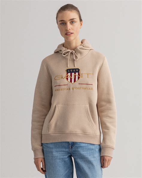 Gant Womens Archive Shield Sweat Hoodie 4204690 M 78 Pamuk 22