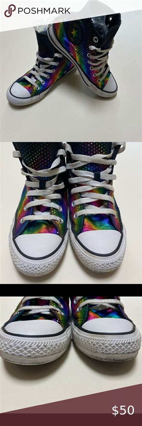 Converse Ctas Black Metallic Rainbow High Tops High Tops Black Metallic Converse