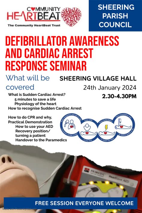 Free Defibrillator Training Sheering Parish Council