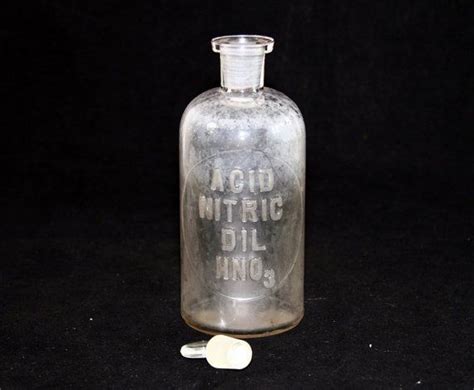 Antique Glass M B W Millville Company Dil Nitric Acid Pharmaceutical Chemical Bottle Featuring