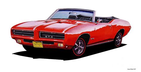 1969 Pontiac Gto Convertible Painting By Bailey Watson Pixels