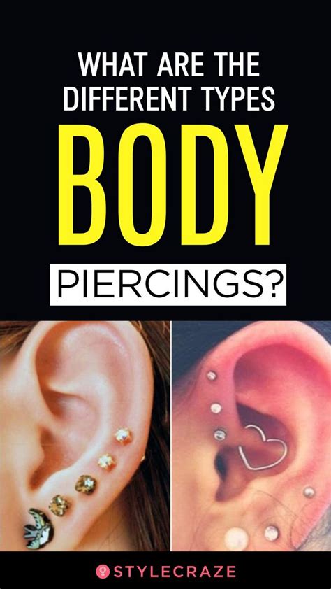 What Are The Different Types Of Body Piercings Body Piercings Types