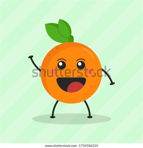 Cute Flat Cartoon Orange Illustration Vector Stock Vector Royalty Free