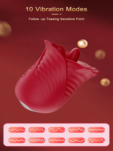 Rose Design Vibrator For Women Sucking Tongue Licking Vibrator Clit Stimulator With 15 Modes