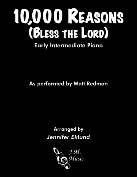 10 000 Reasons Bless The Lord Early Intermediate Piano By Matt