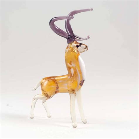 Glass Deer Figurine Art Glass Deer Blown Glass Deer Etsy