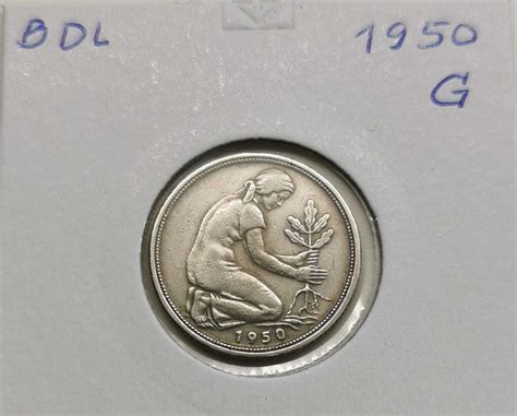 Bank deutscher Länder 50 Pfennig 1950 G ss MA Shops