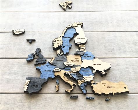 D Wooden Europe Map Laser Cut File Svg Vector File Crd Dxf Ai Pdf Eps