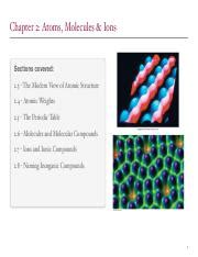 CHEM 111 Chapter 2 3 To 2 8 Pdf Chapter 2 Atoms Molecules Ions