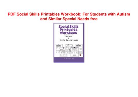 Ppt Pdf Social Skills Printables Workbook For Students With Autism