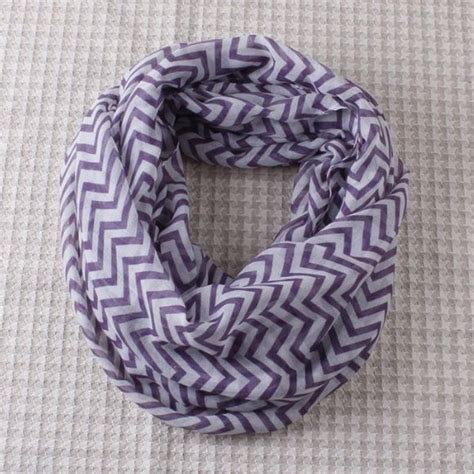 ☀️purple And White Chevron Infinity Scarf Chevron Infinity Scarves