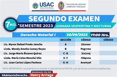 S Ptimo Semestre Jornadas Vespertina Y Nocturna Segunda