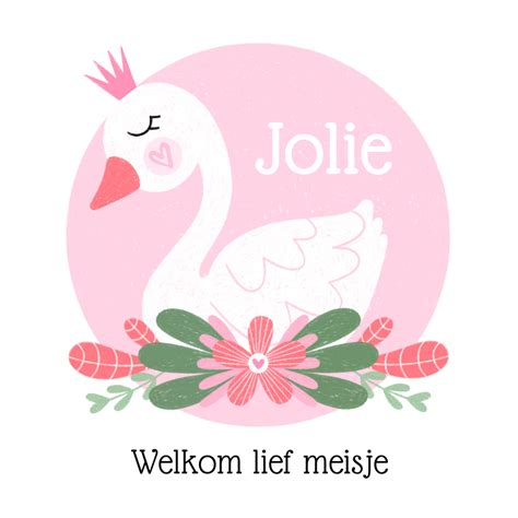 Felicitatiekaart Dochter Zwaan Roze Groen Kaartje Go