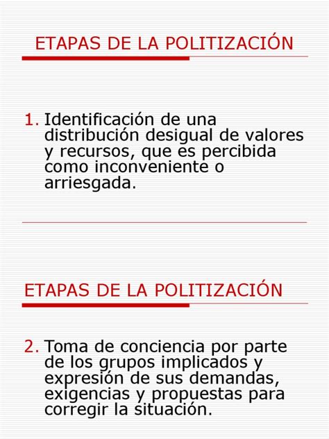 Etapas De La Politización