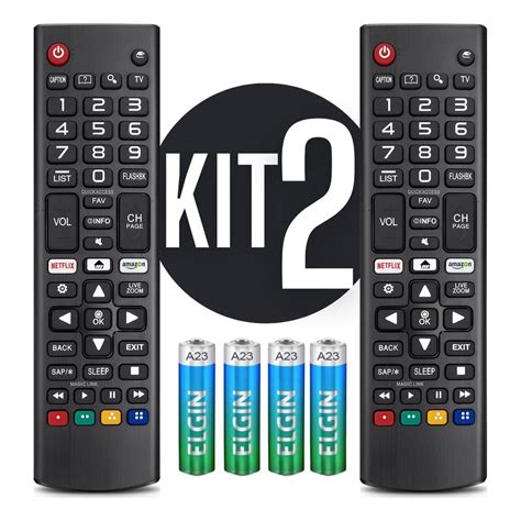 Kit 2un Controle Remoto Compatível Tv Smart Universal Neteflix e Amazon