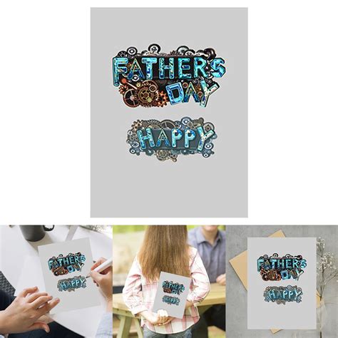 Fathers Day Greeting Card Mecha Creative Paper Sculpture Dad Three