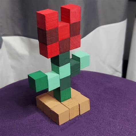 Minecraft Tulip Flower Made out of wood blocks MCYT | Etsy