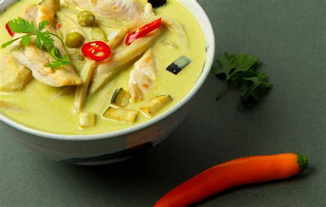 Poulet Au Curry Vert Et Au Lait De Coco Recette De Poulet Au Curry