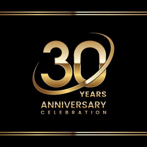 Premium Vector 30th Anniversary Celebration Anniversary Logo Design With Golden Ring Logo