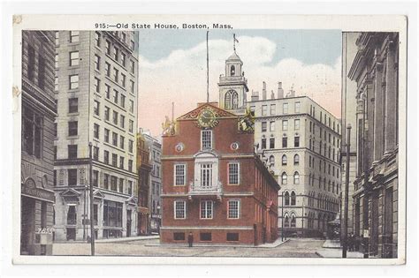 Boston MA Old State House Vintage 1922 Postcard