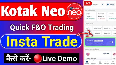 Kotak Neo App Me Insta Trade Kaise Karen Live Option Trading Kotak