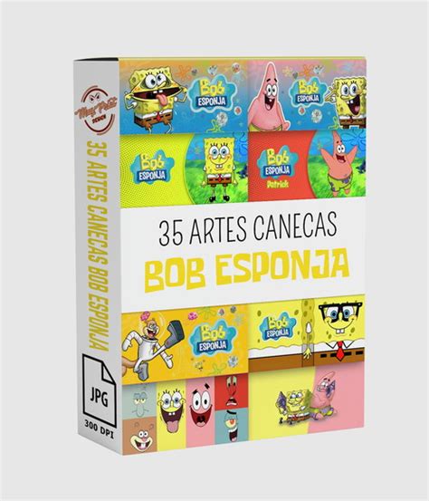 Kit Digital Bob Esponja 35 Artes Canecas Produtos Elo7