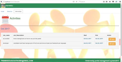 Internship Portal Management System Using Php With Source Code