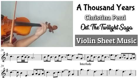 Free Sheet A Thousand Years Christina Perri Violin Sheet Music