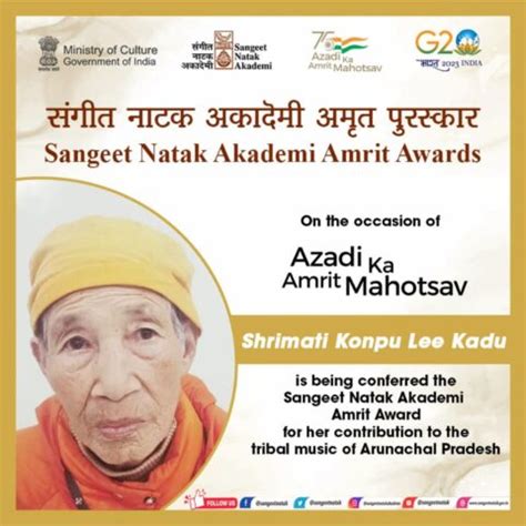 Tribal Singer Kadu Chosen For Sangeet Natak Akademi Award Arunachal