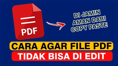 Cara Agar File PDF Tidak Bisa Di Edit Dan Di Copy Paste YouTube