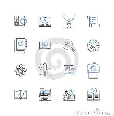 Literary Analysis Line Icons Collection Symbolism Metaphor Imagery